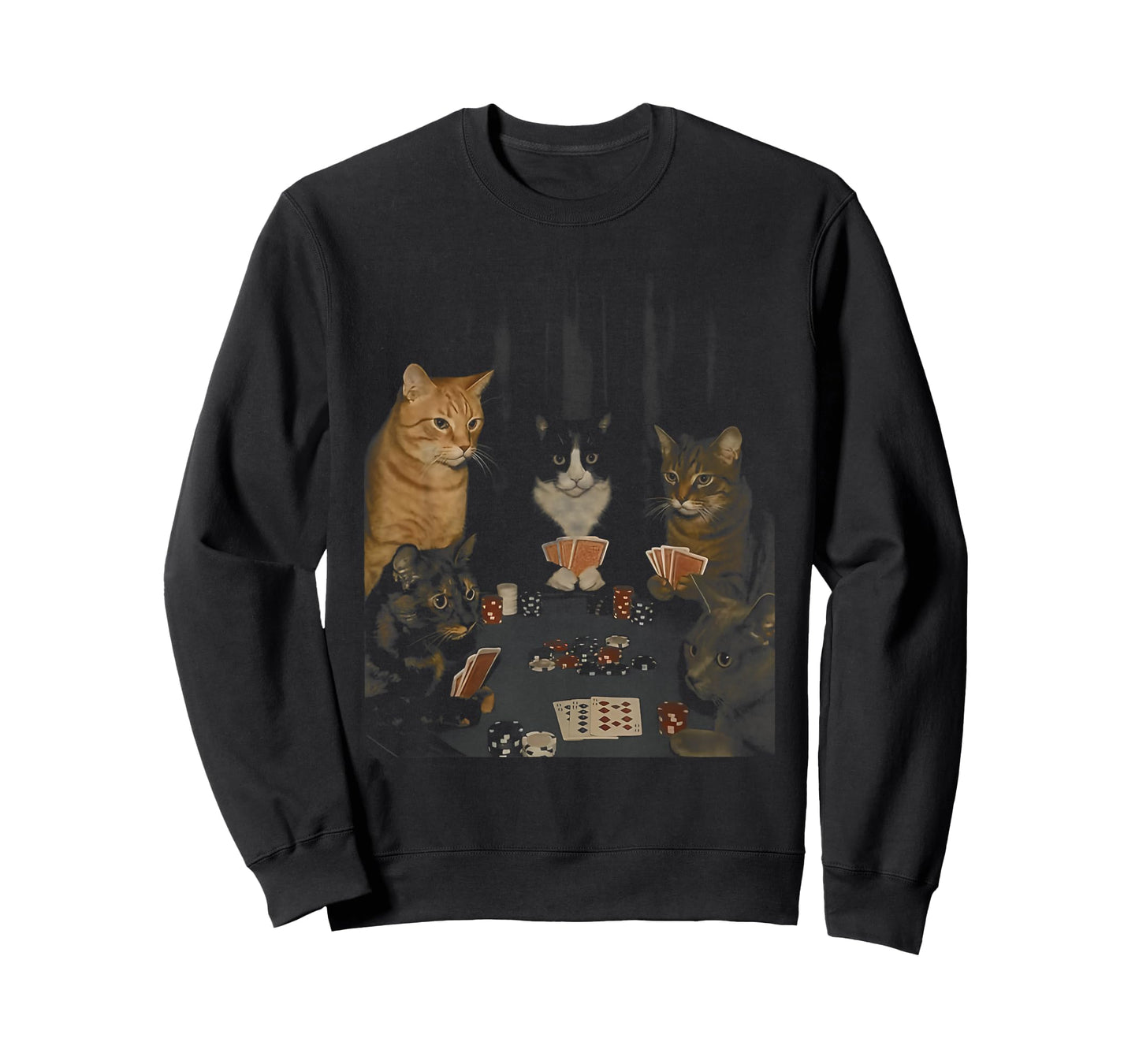 Retro Funny Cats Playing Poker Meme Graphic T-Shirt