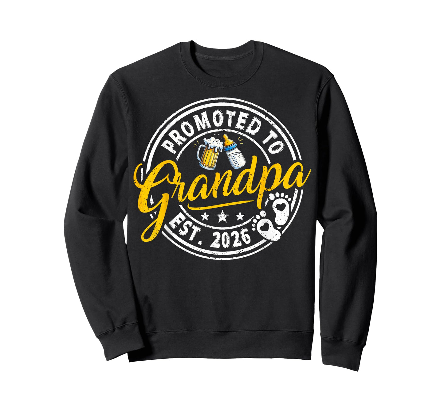 Promoted to Grandpa est. 2026 Funny Baby Announcement Mens T-Shirt