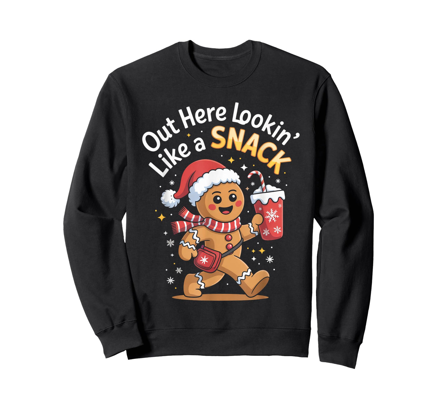 Out Here Lookin’ Like A Snack Cute Xmas Funny Gingerbread T-Shirt