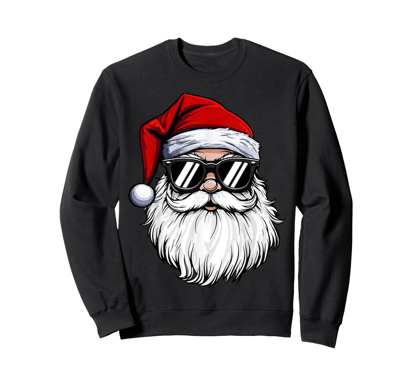 Santa Face Retro Sunglasses Christmas Shirts for Mens Boys T-Shirt