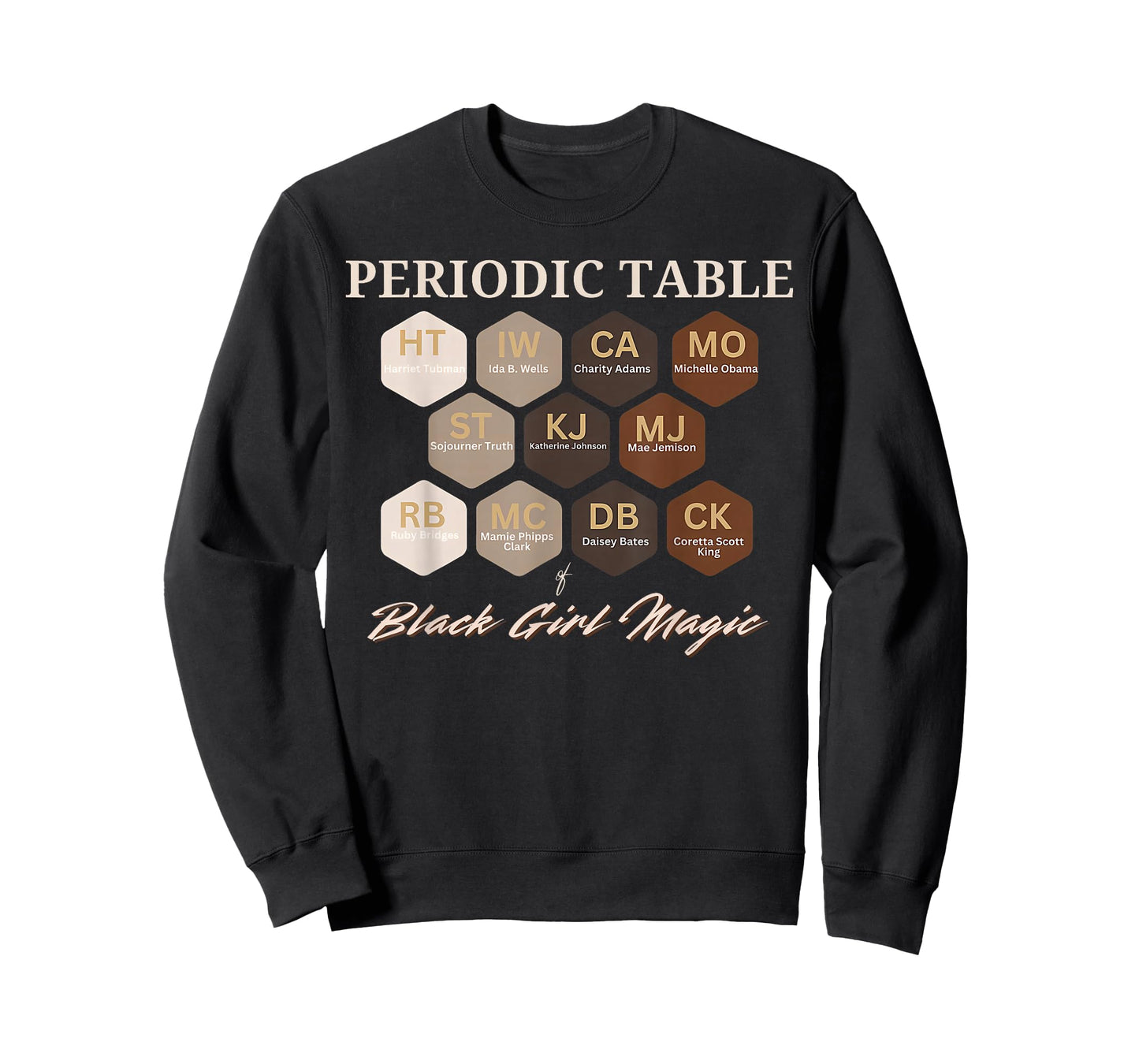 Periodic Table of Black Girl Magic Black History Teacher Kid T-Shirt