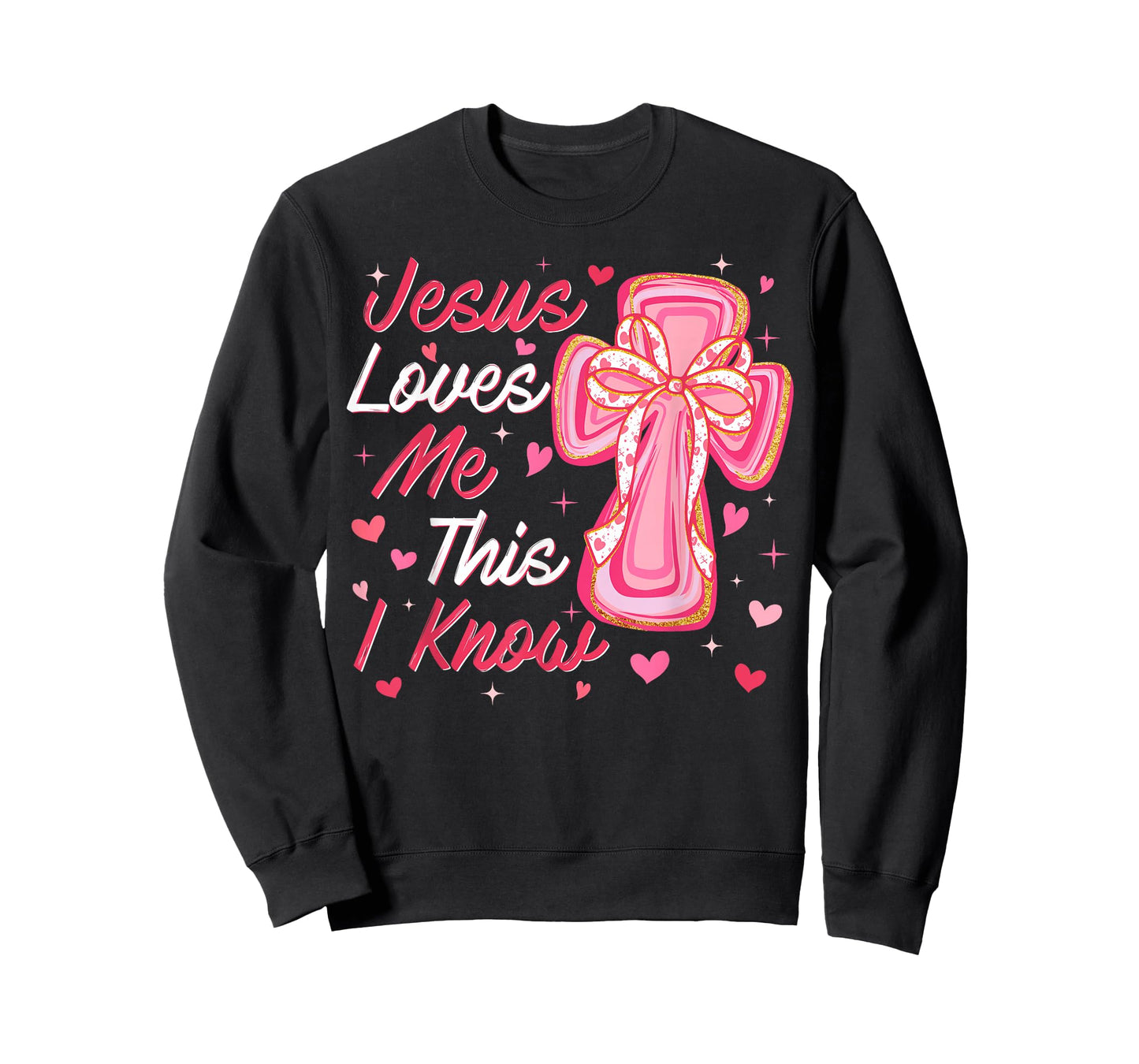 Valentine Jesus Loves Me This I Know Christian Cross Bow T-Shirt