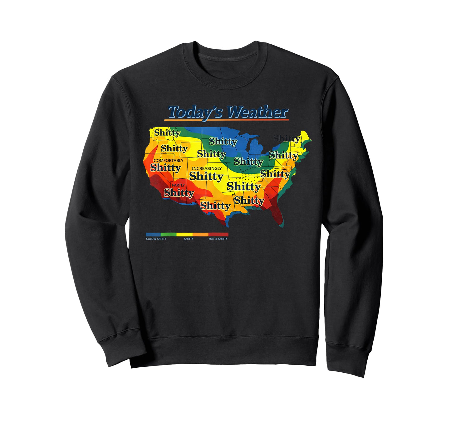Funny US Weather Map Parody Todays Forecast Humor T-Shirt