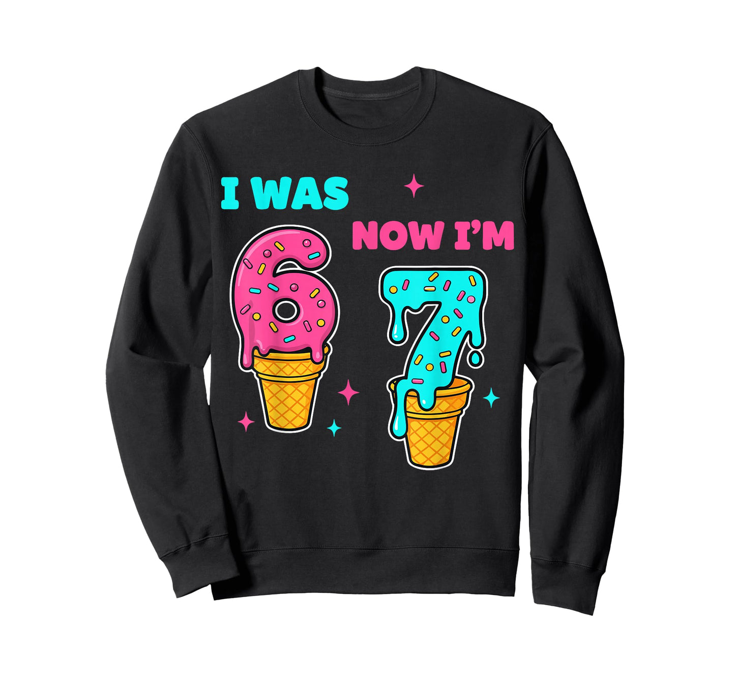 I was 6 Now I'm 7 Year Old Birthday 67 Meme for Kids Boys T-Shirt