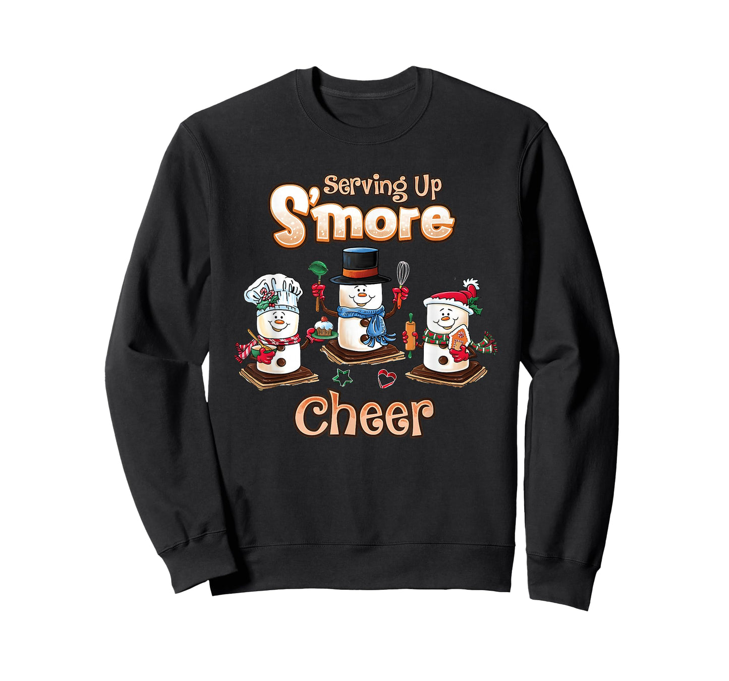 Serving Up S’More Cheer Lunch Lady Christmas Lunch Crew T-Shirt