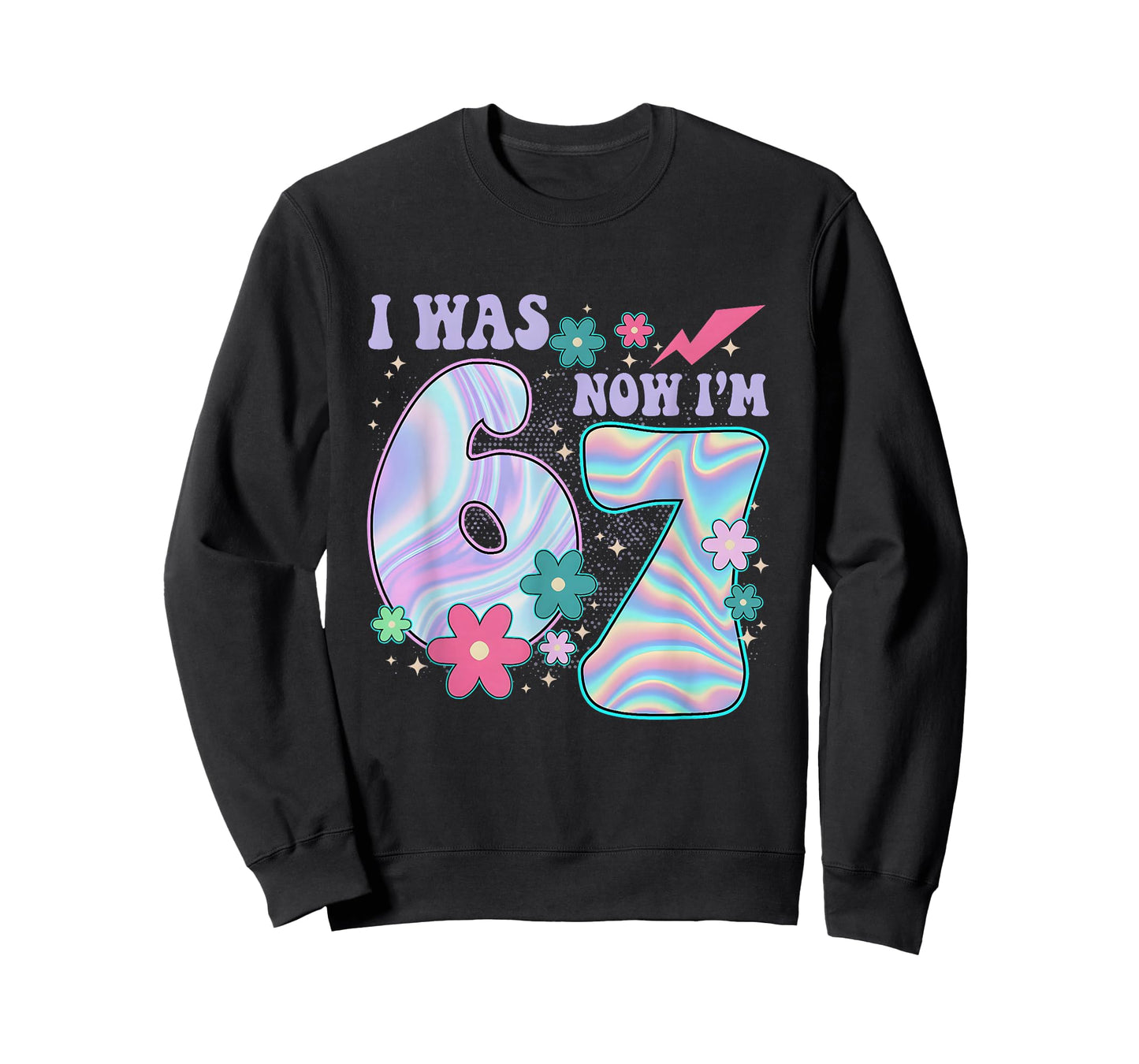 7 Year Old Birthday i was 6 Now I'm 7 67 Funny for Kids Girl T-Shirt