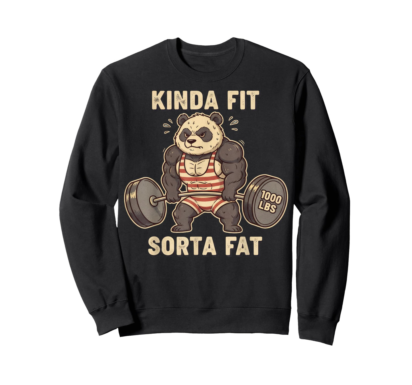Kinda Fit Sorta Fat Funny Gym Panda Fitness Workout Lover T-Shirt
