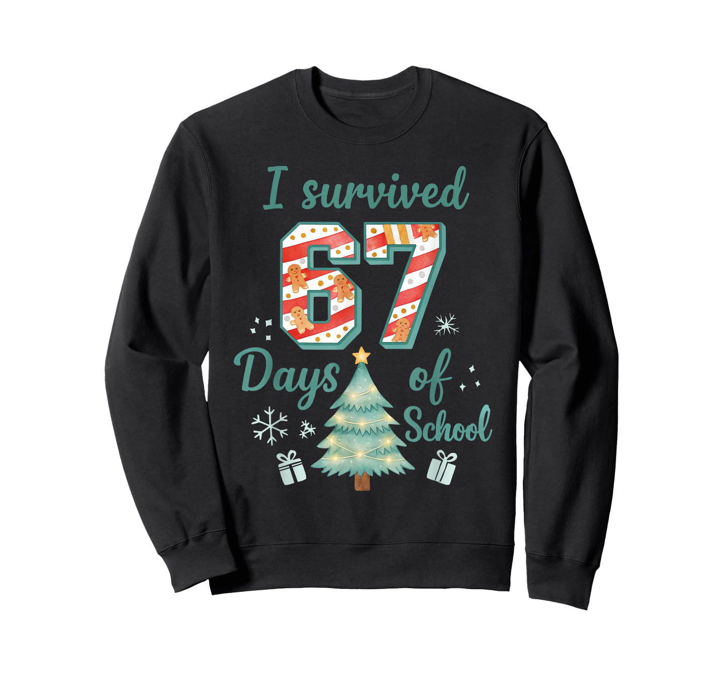 I Survived 67 Days of School Christmas Teacher Student T-Shirt