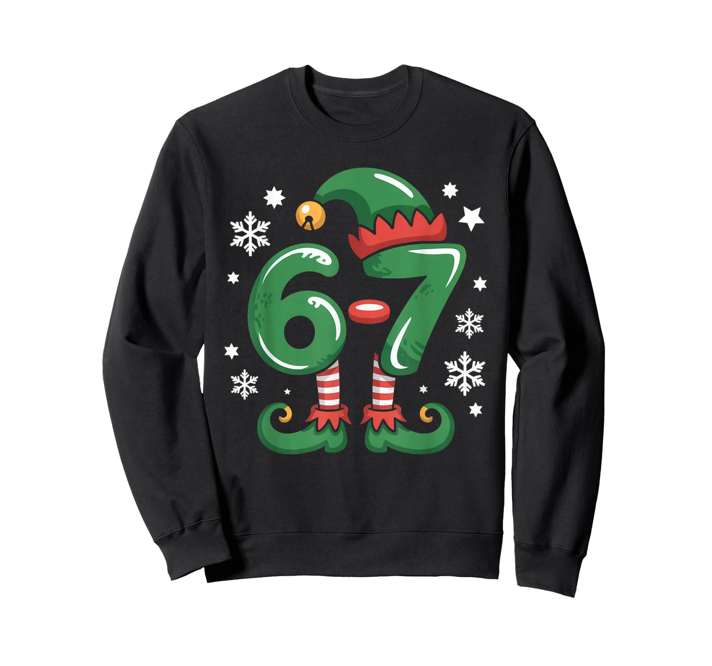 Funny 6 7 Elf Christmas Six Seven Matching Family Xmas Meme T-Shirt
