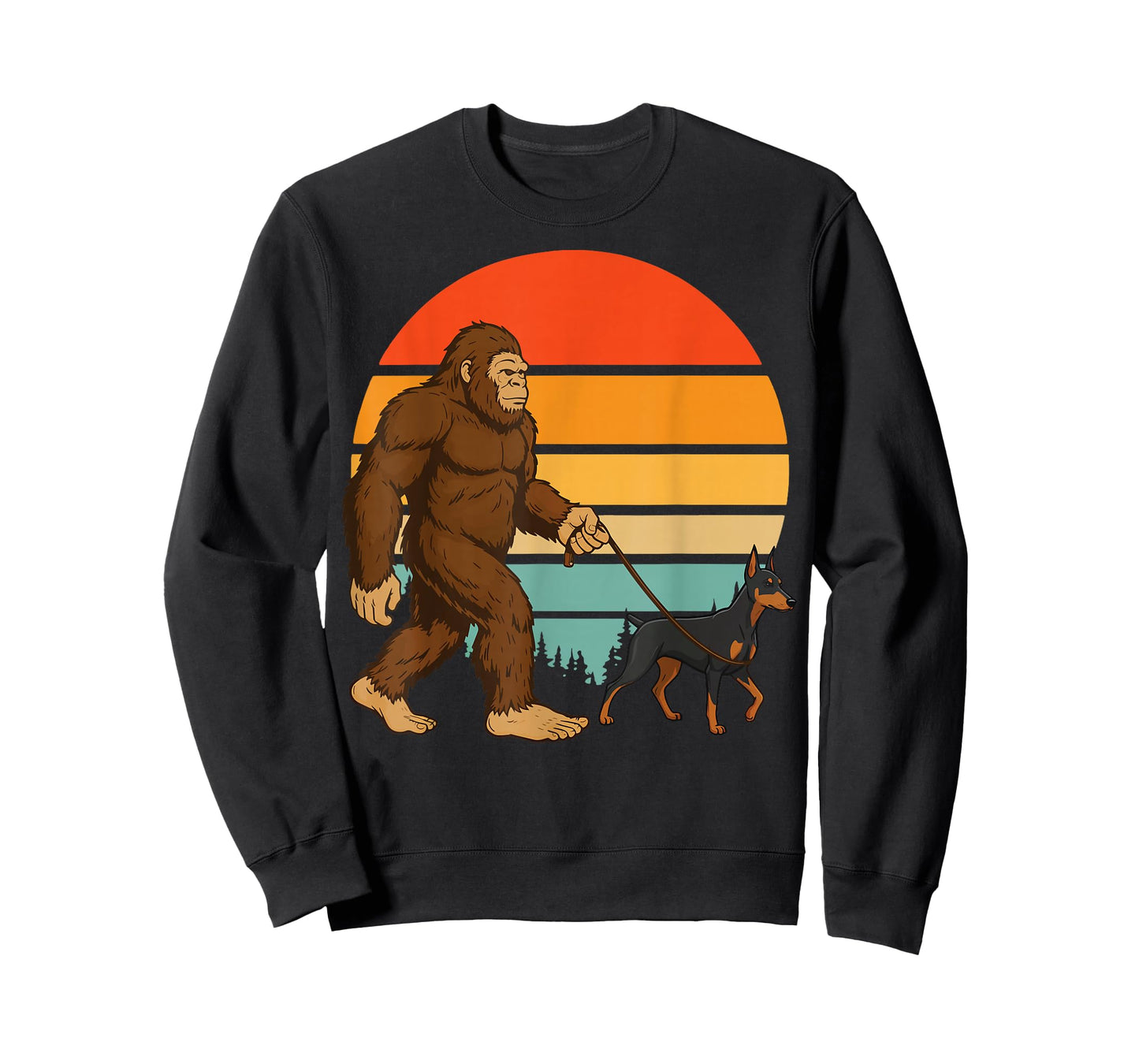 Bigfoot Doberman Retro T-Shirt