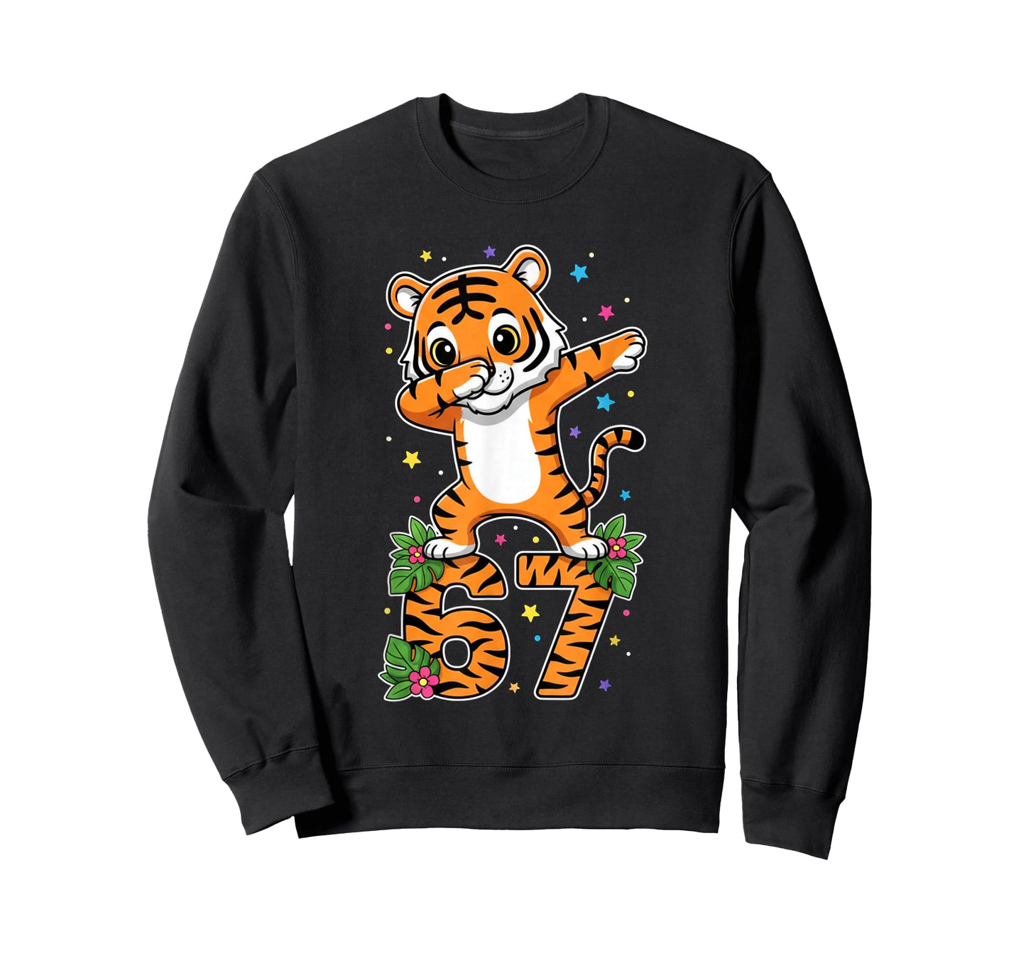 Dabbing Tiger 67 Funny Six Seven Gen Z Slang Meme Cute T-Shirt