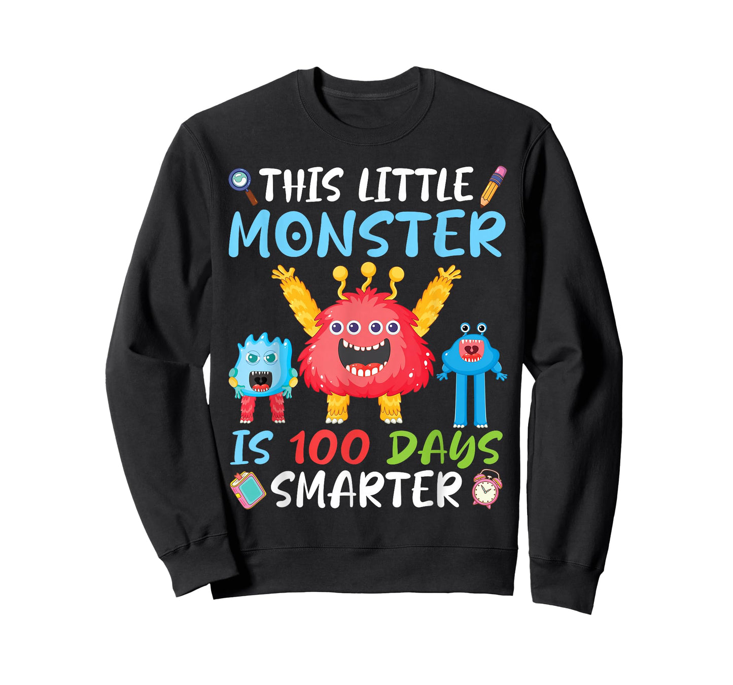 This Little Monster is 100 Days Smarter Student Back School T-Shirt