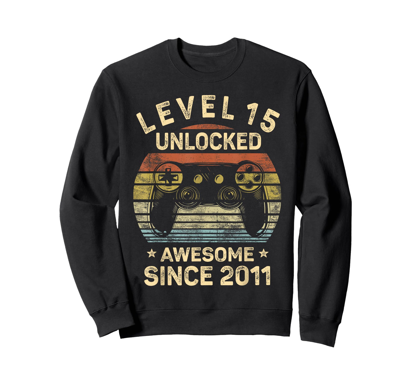 Level 15 Unlocked Awesome Since 2011 15th Birthday Gaming T-Shirt
