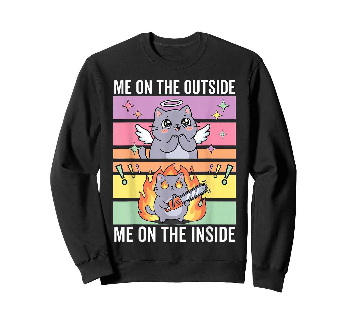 Cat with Chainsaw, Angry Cat, Dark Humor T-Shirt