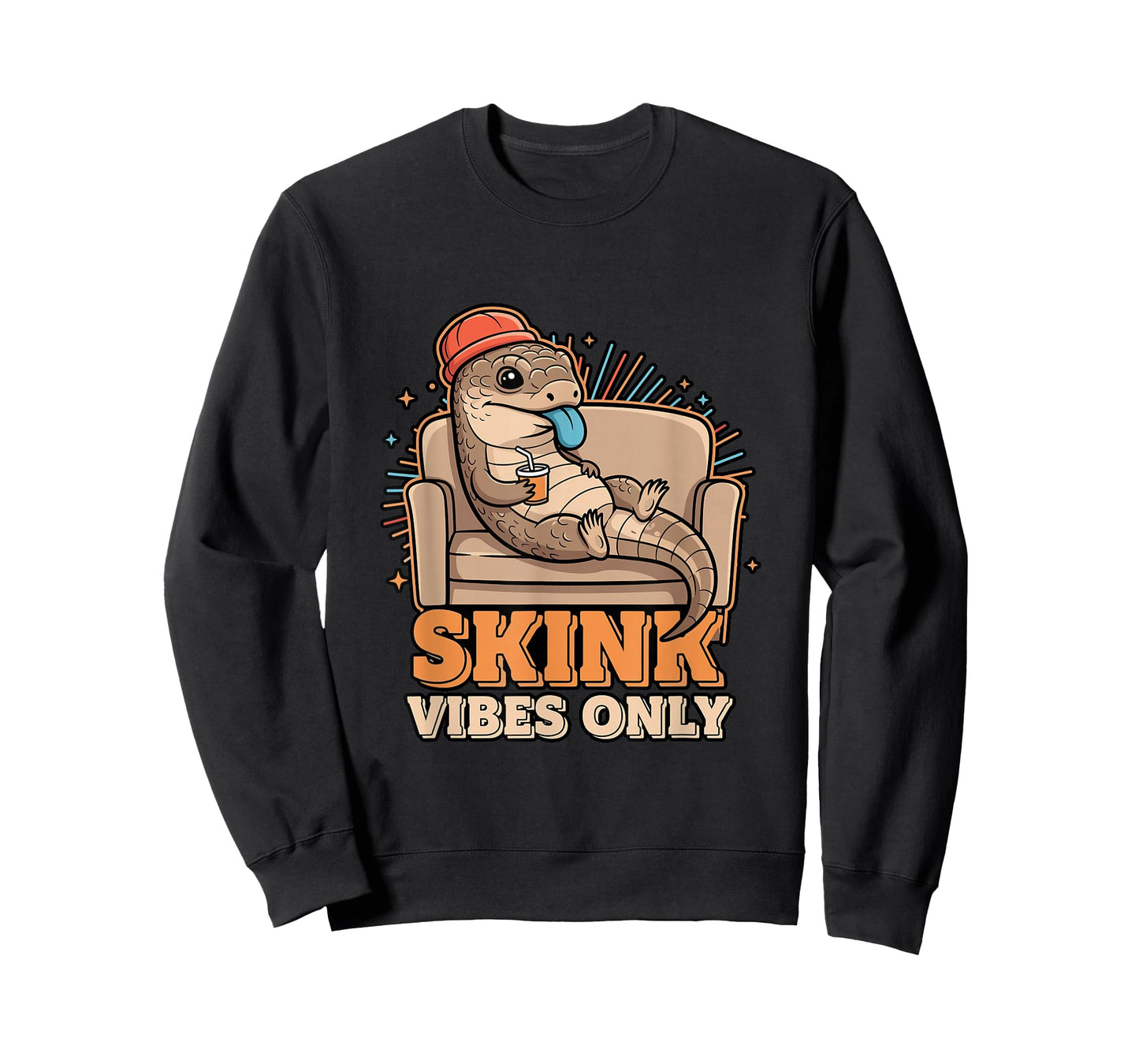 Skink Vibes Only Funny Chill Blue Tongue Reptile Lover T-Shirt