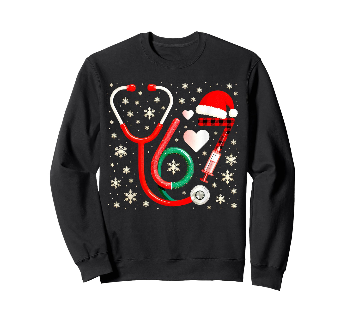 Funny 67 Meme Nurse Six Seven Nursing Festive Christmas T-Shirt