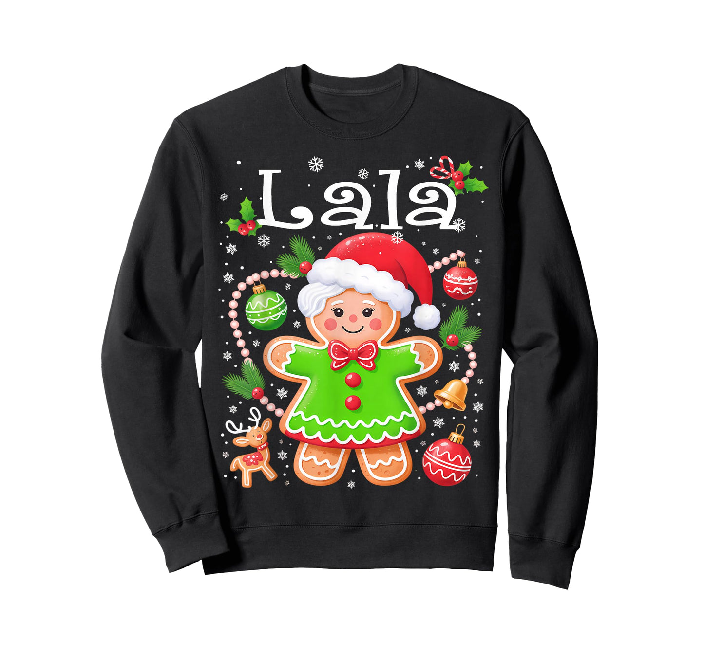 Cute Lala Gingerbread Family Matching Christmas Cookie Crew T-Shirt