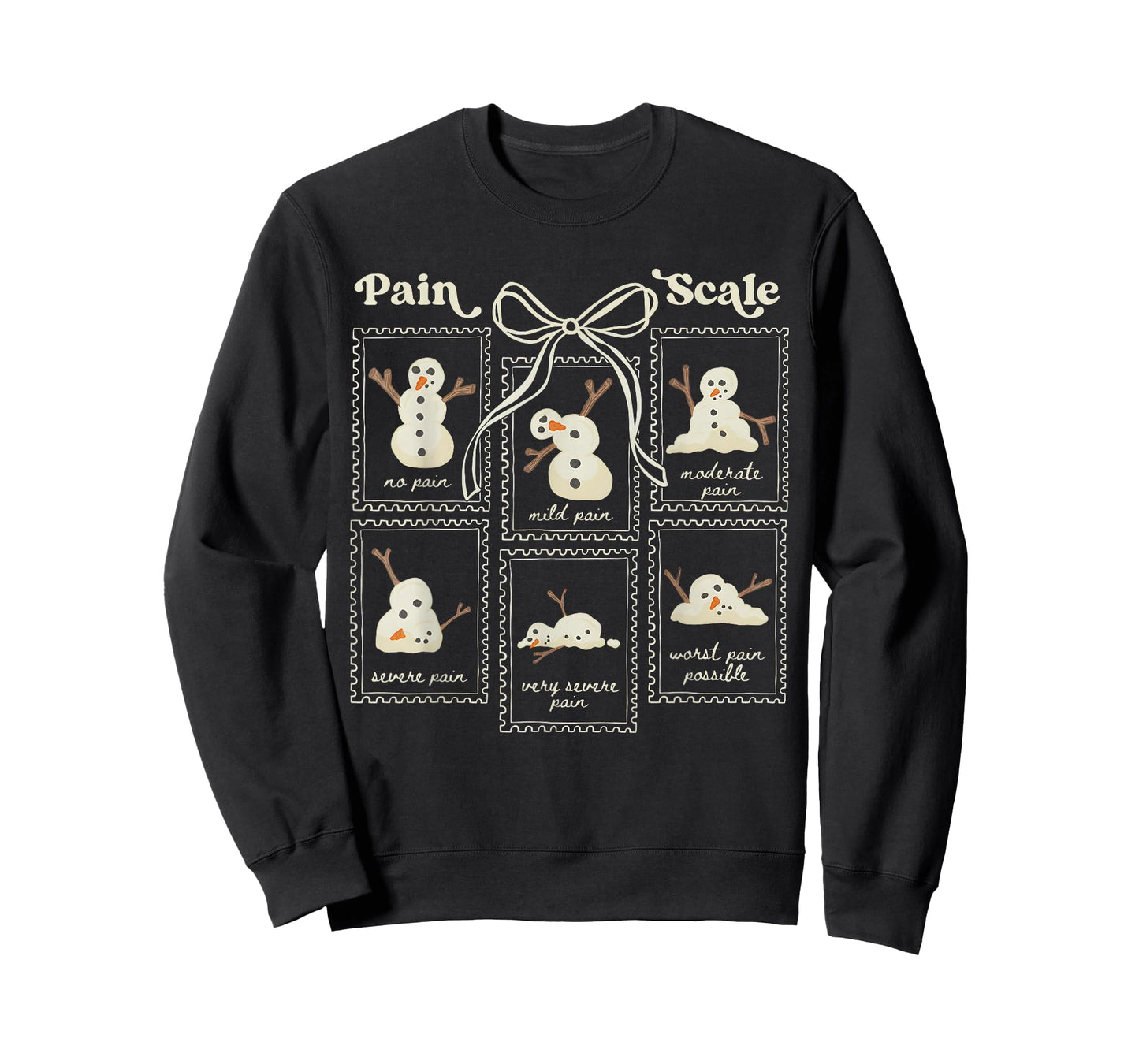 Pain Scale Snowman Nurse Christmas Xmas Snow Pajamas Holiday T-Shirt