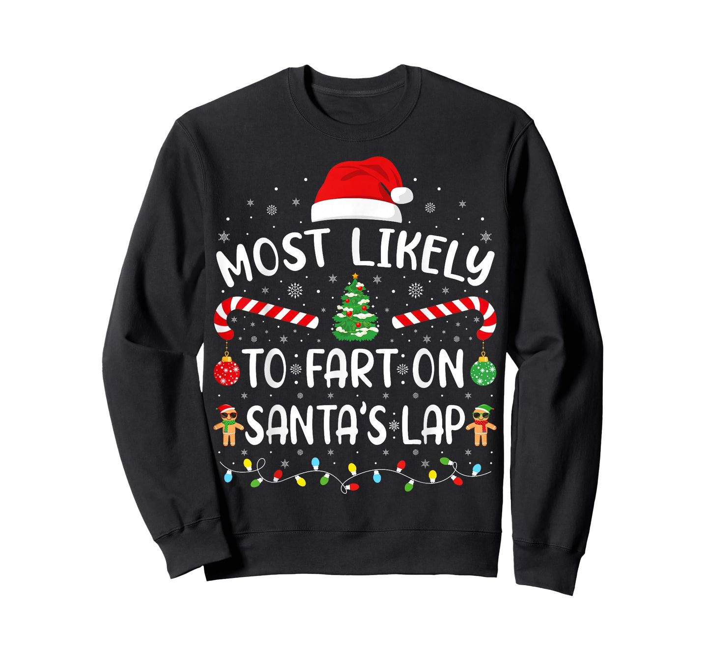 Most Likely to Fart On Santa's Lap Family Matching Xmas T-Shirt