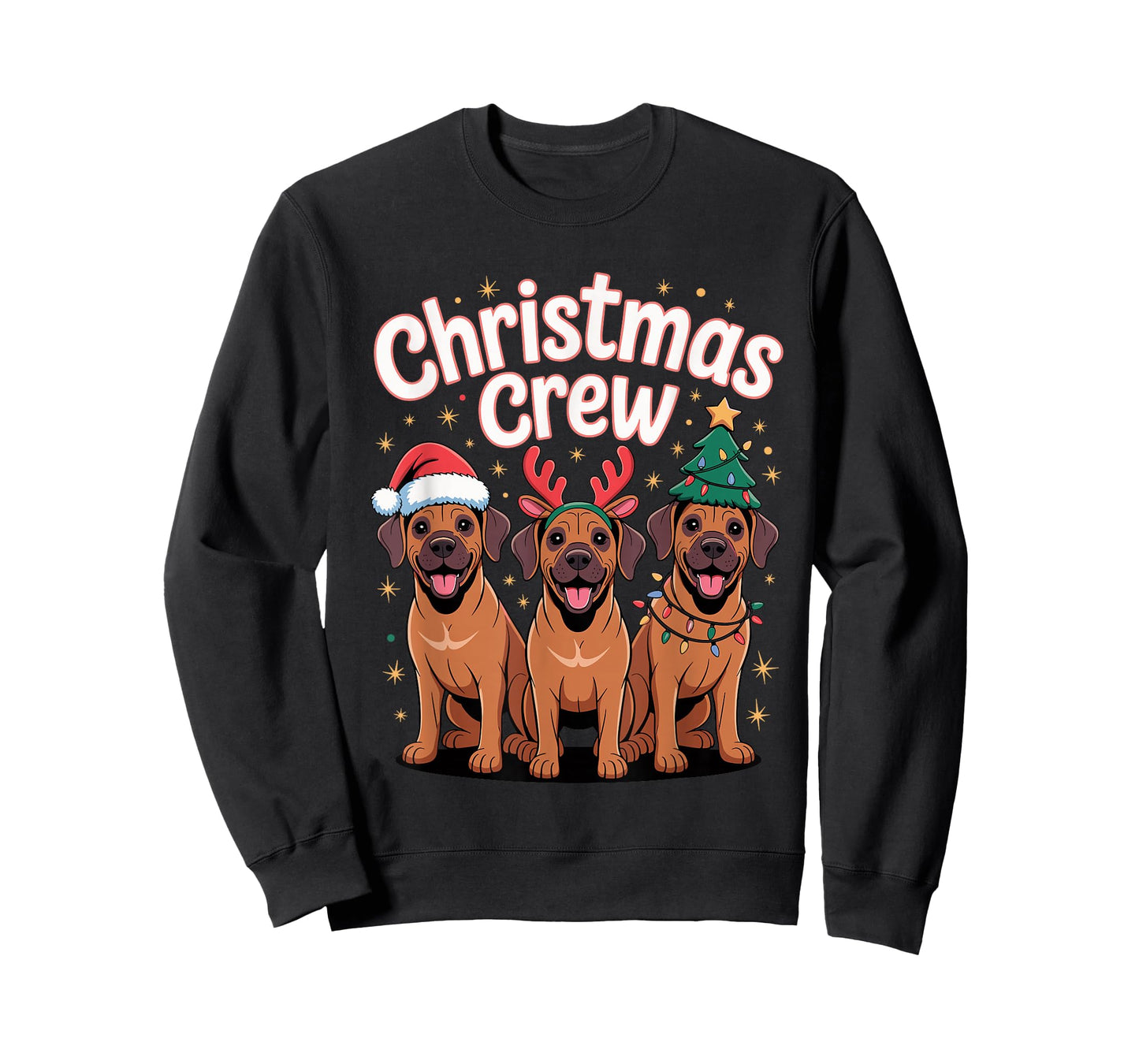 Christmas Crew Xmas Dog Funny Christmas Rhodesian Ridgeback T-Shirt