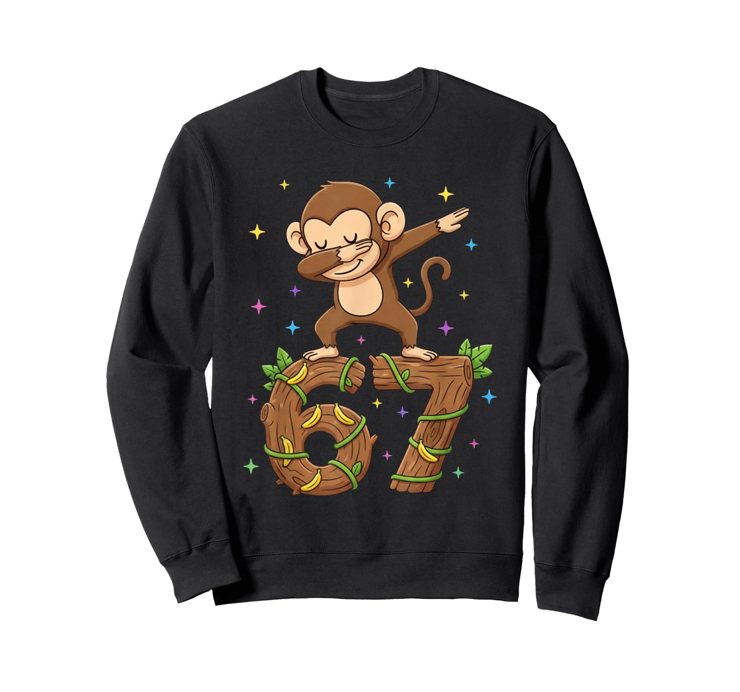 Dabbing Monkey 67 Funny Six Seven Gen Z Slang Meme Cute T-Shirt