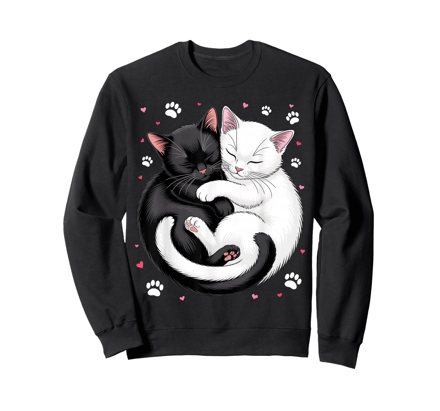 Yin and Yang Pet Cat Black White Cats T-Shirt