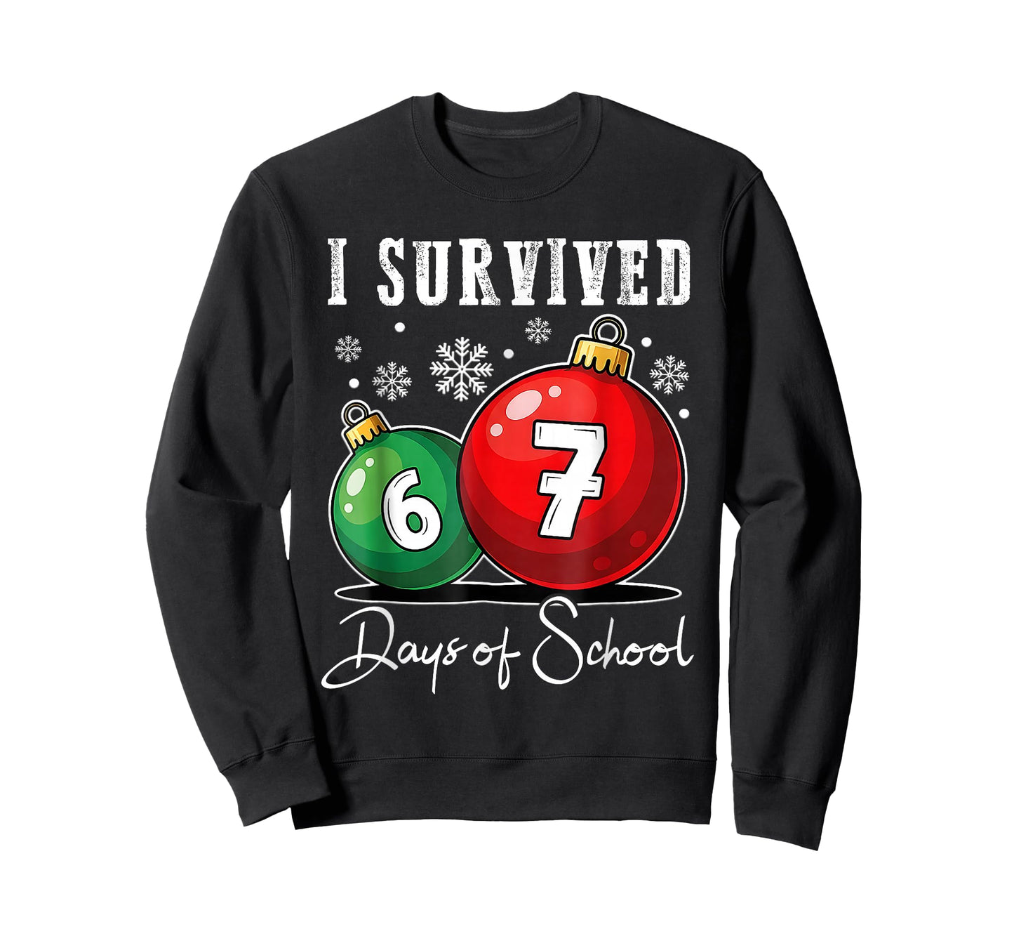 I Survived 67 Days of School Christmas Candy Cane Six Seven T-Shirt
