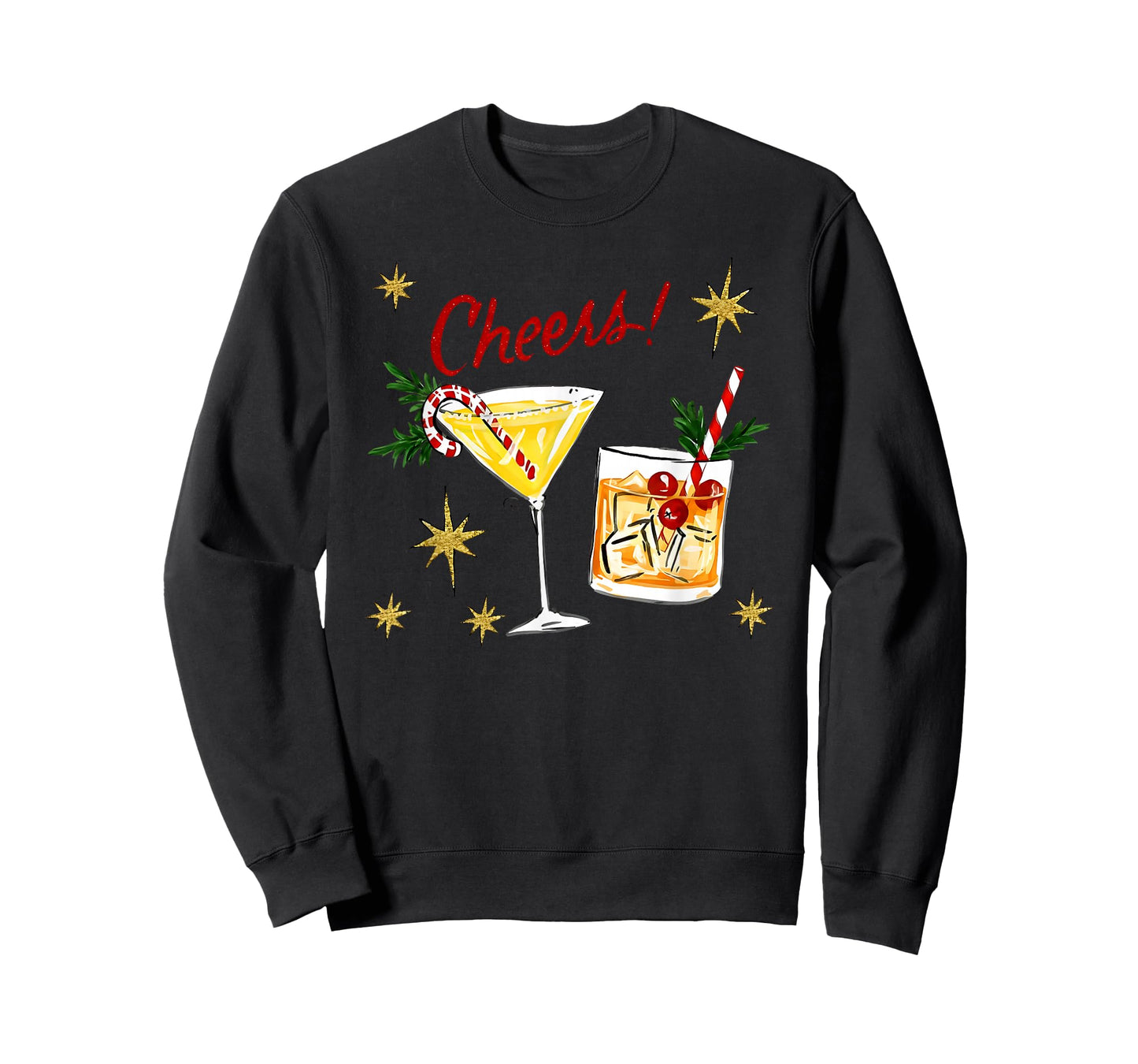 Full of Holiday Spirit Cheers Martini Christmas Drinks Women T-Shirt