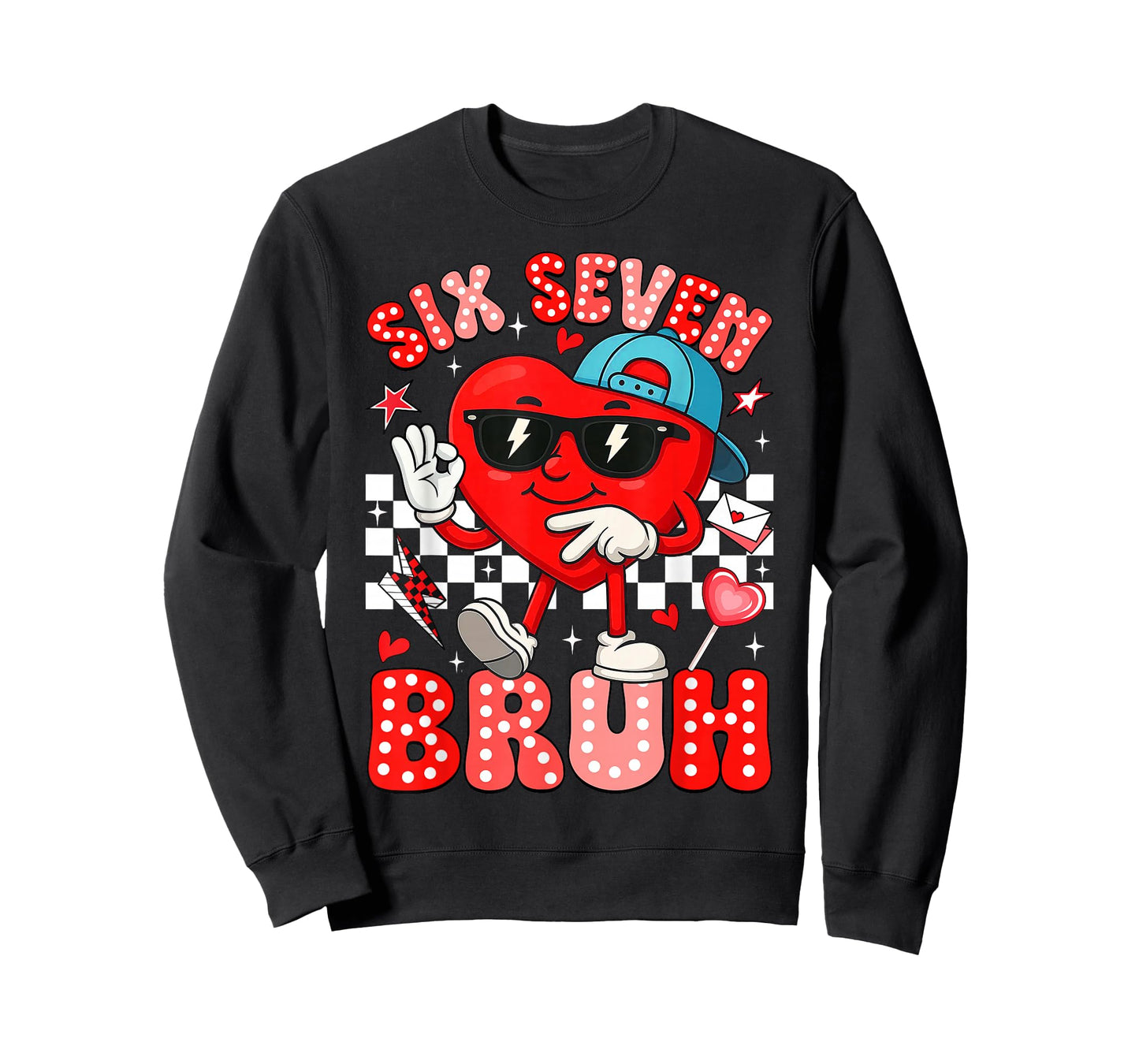 Funny Heart Meme 67 Six Seven Bruh Valentines Day Boys Kids T-Shirt