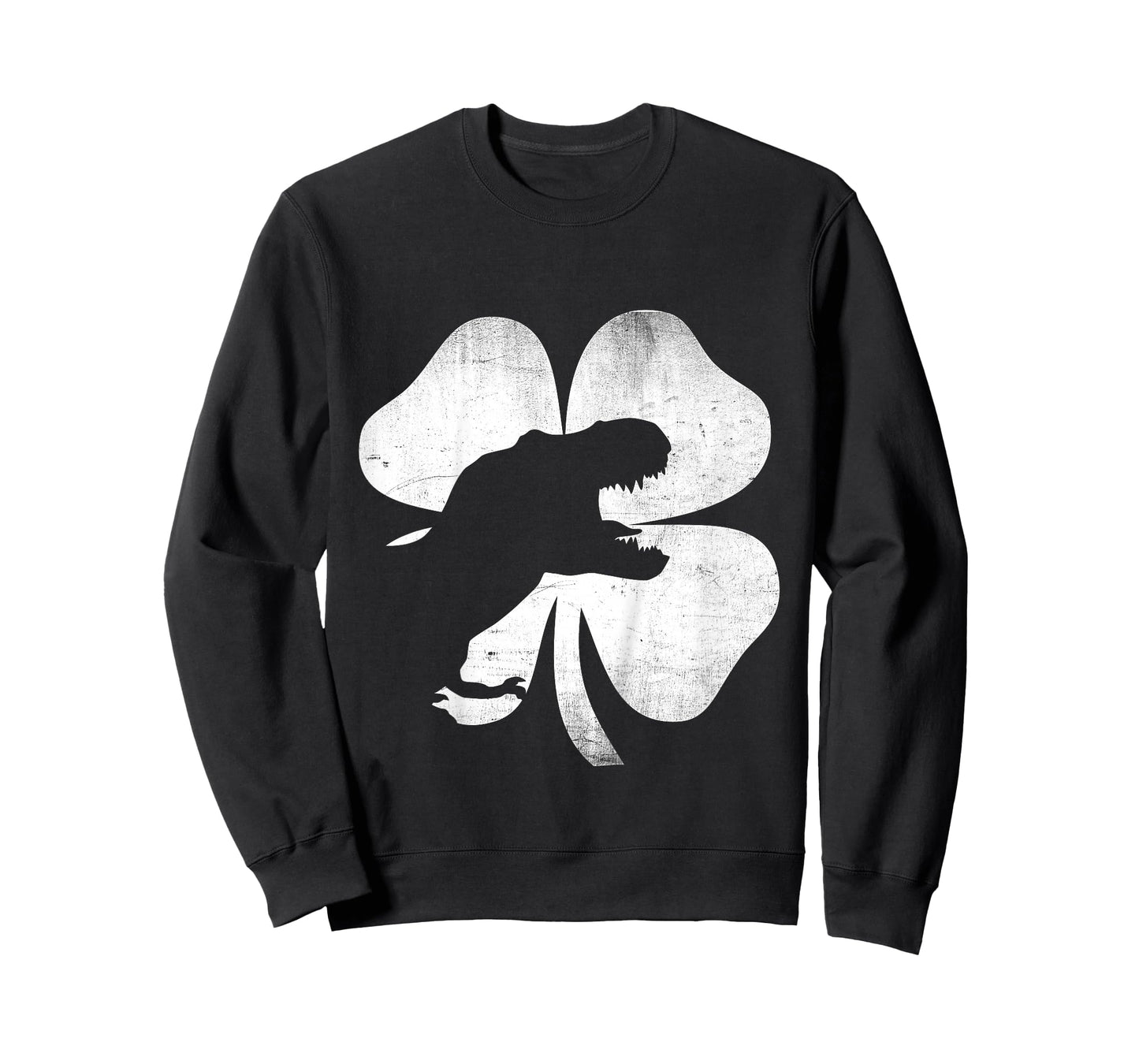 Kids St Patricks Day T-Rex Dinosaur Shamrock Silhouette Boys T-Shirt