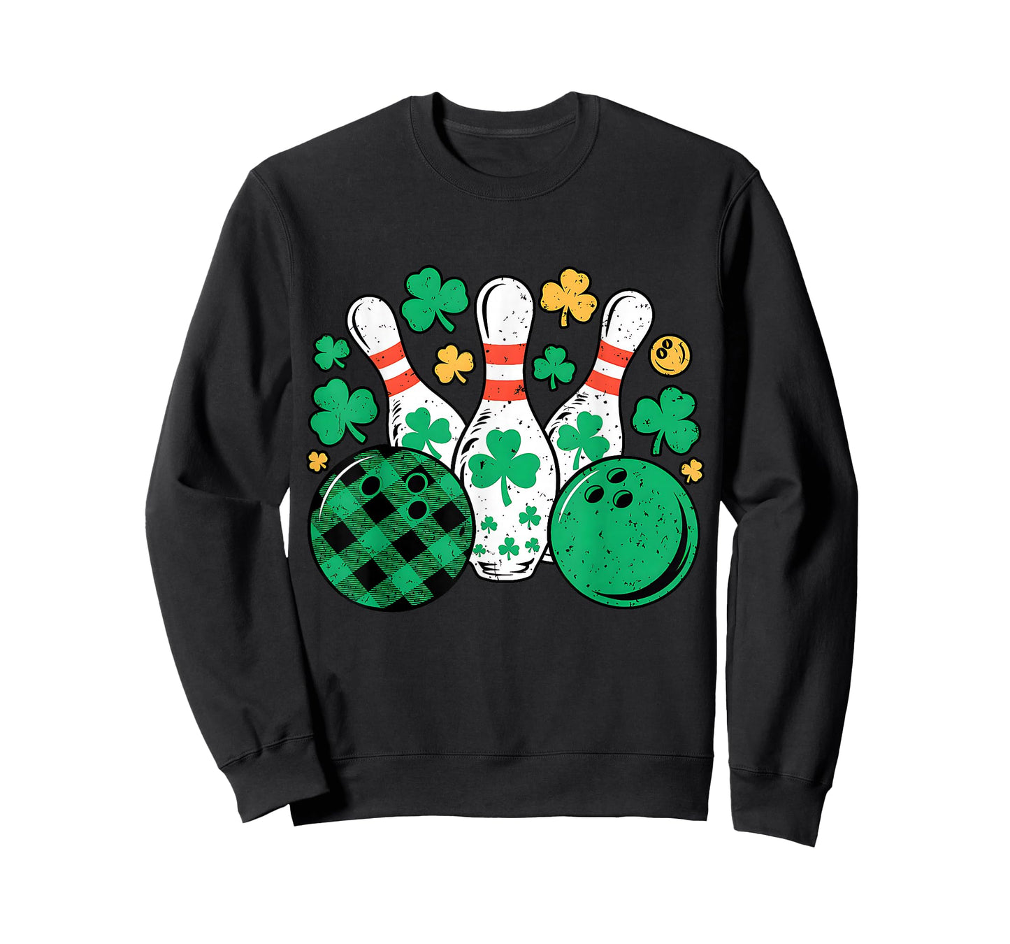 St Patricks Day Plaid Bowling Shamrock Irish Men Women Kids T-Shirt