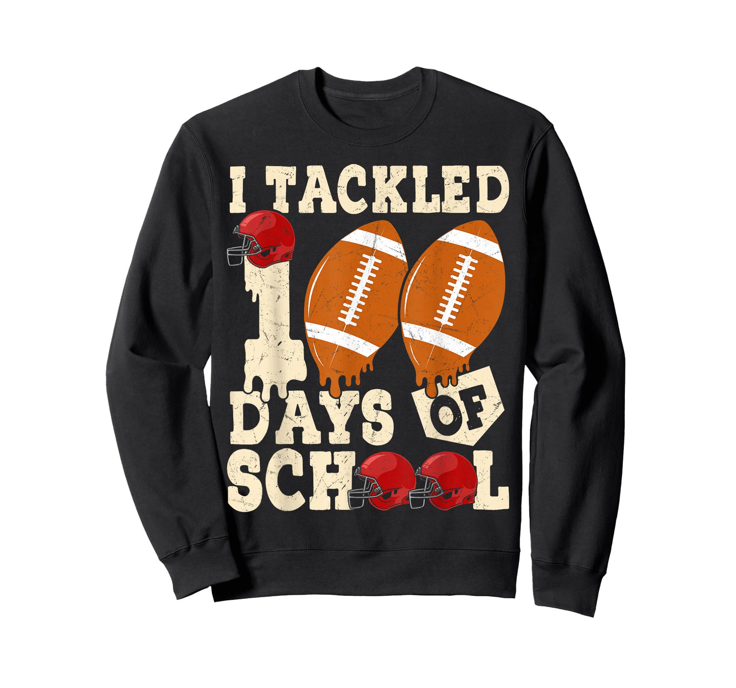 100 Days of School Boys Kids 100th Day of School Football T-Shirt