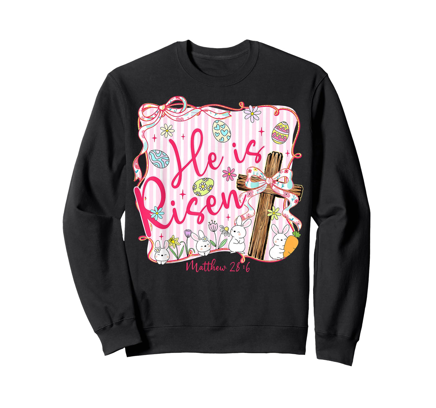 He is Risen Jesus Christian Easter Coquette Bow Faith Women T-Shirt