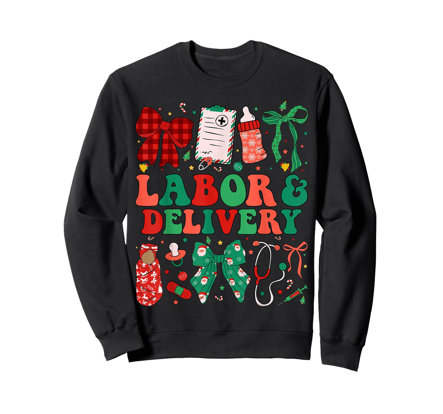 Labor and Delivery Nurse Christmas L&D Nursing Xmas T-Shirt