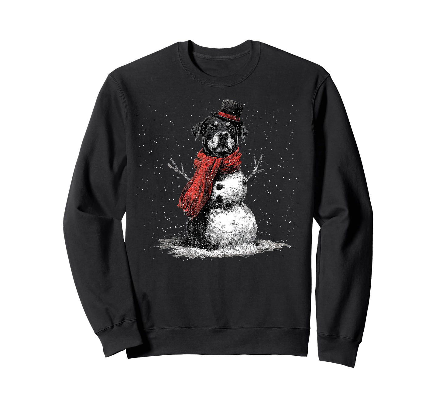 Funny Rottweiler Dog Christmas Snowman Xmas Pajama T-Shirt