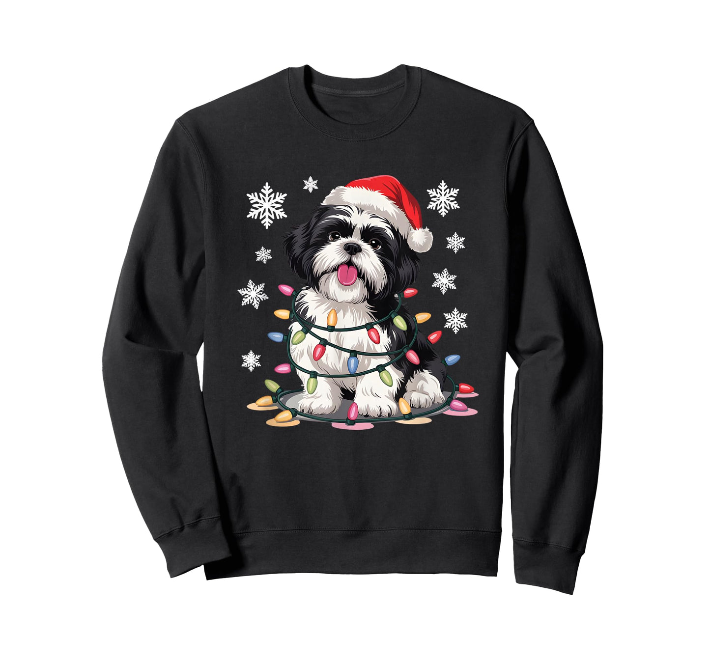 Christmas Dog Shih Tzu Santa Xmas Women Men Kids T-Shirt