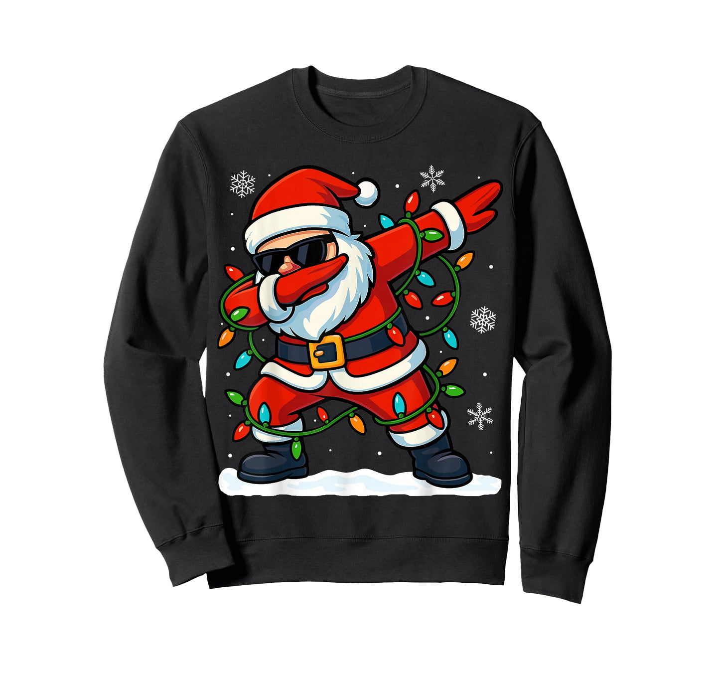 Dabbing Santa Christmas Girls Xmas Lights Boys Christmas T-Shirt