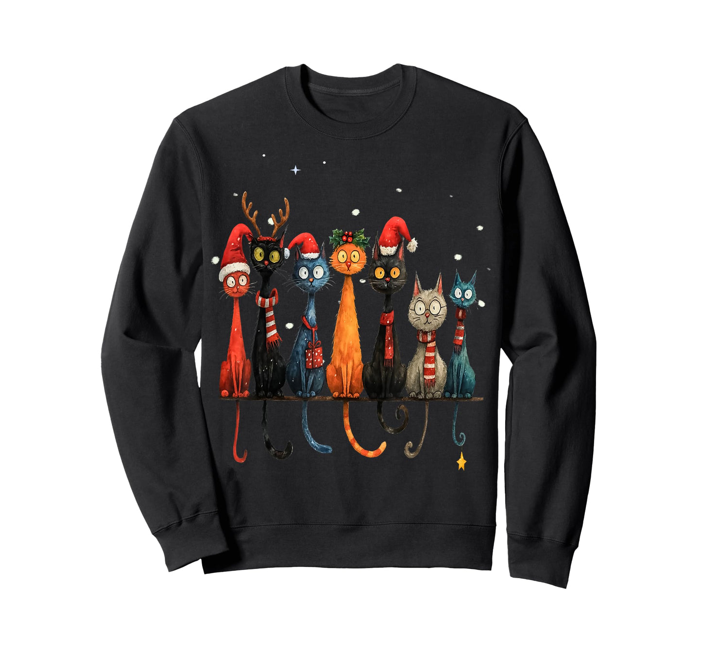 Christmas Whimsical Mid-Century Modern Look Cats 50& 60s T-Shirt