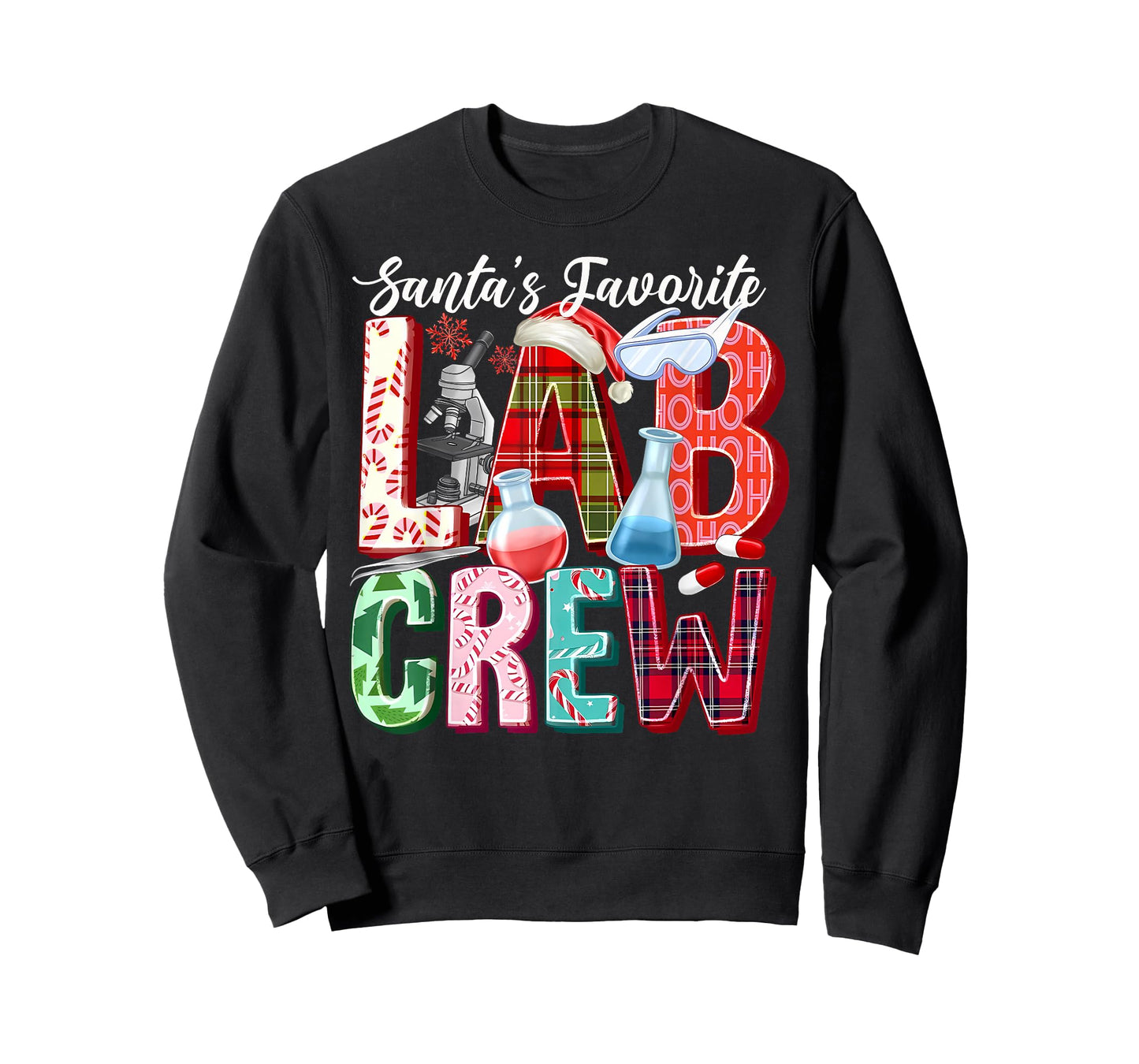 Santa's Favorite Lab Crew Christmas Laboratory Technician T-Shirt