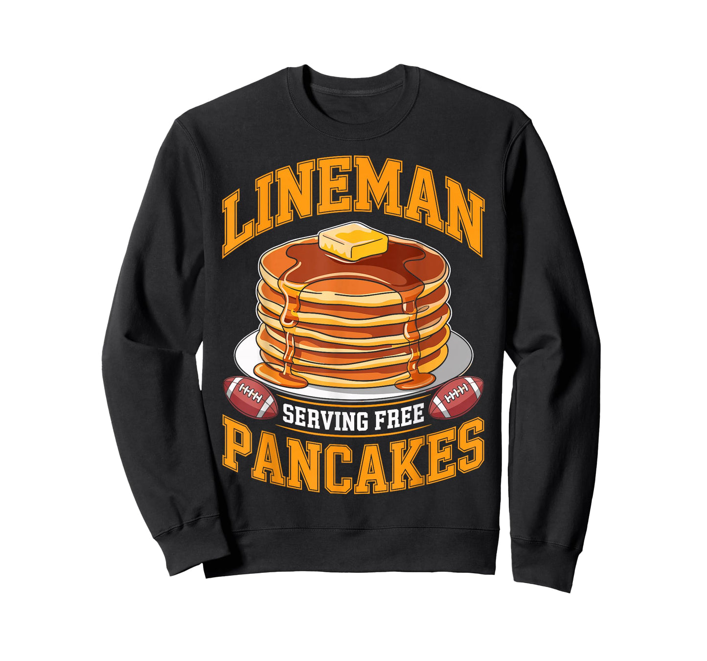 Lineman Serving Free Pancakes Football Player Game Day Fan T-Shirt