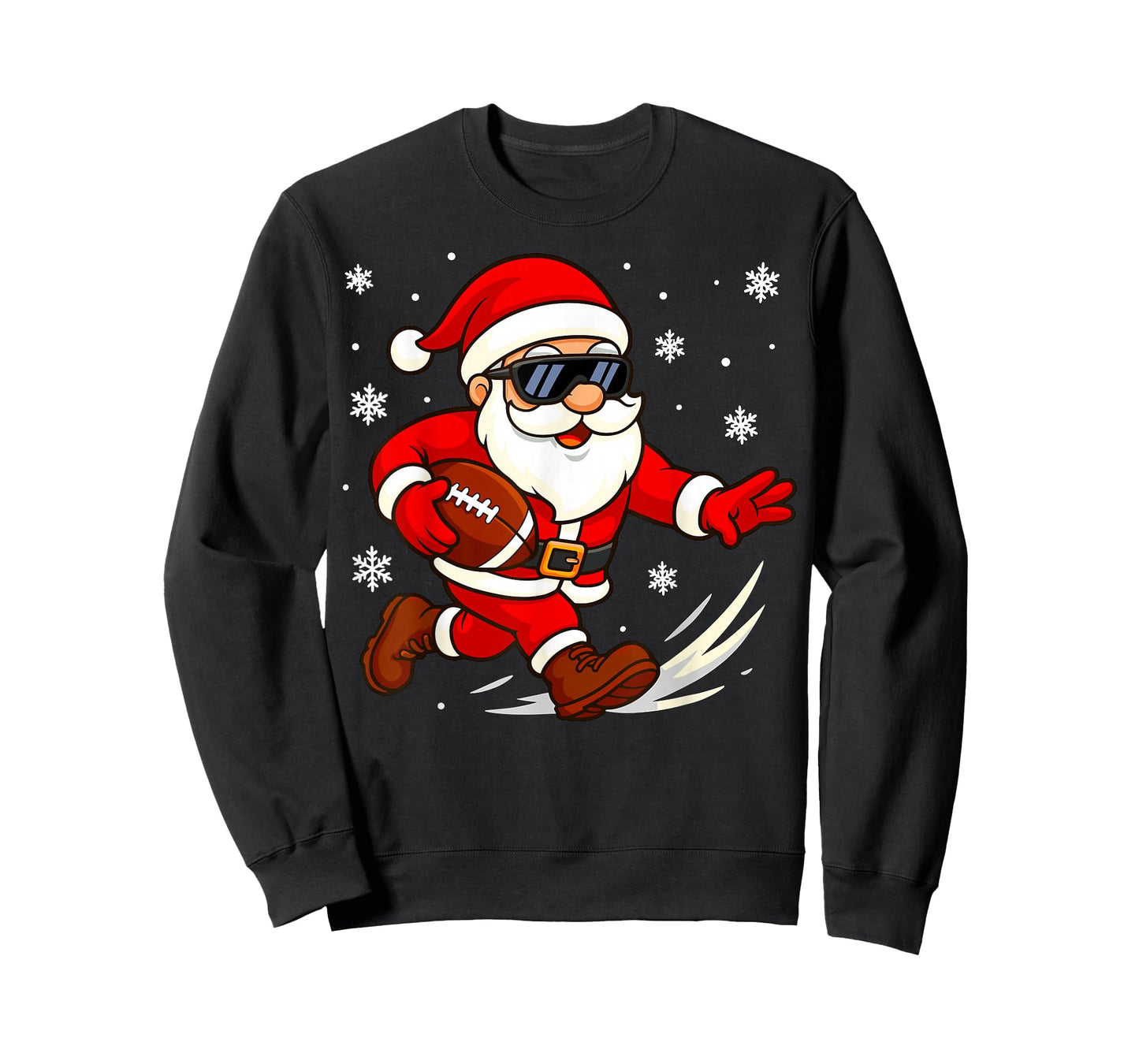 Santa with Football Christmas T-Shirt