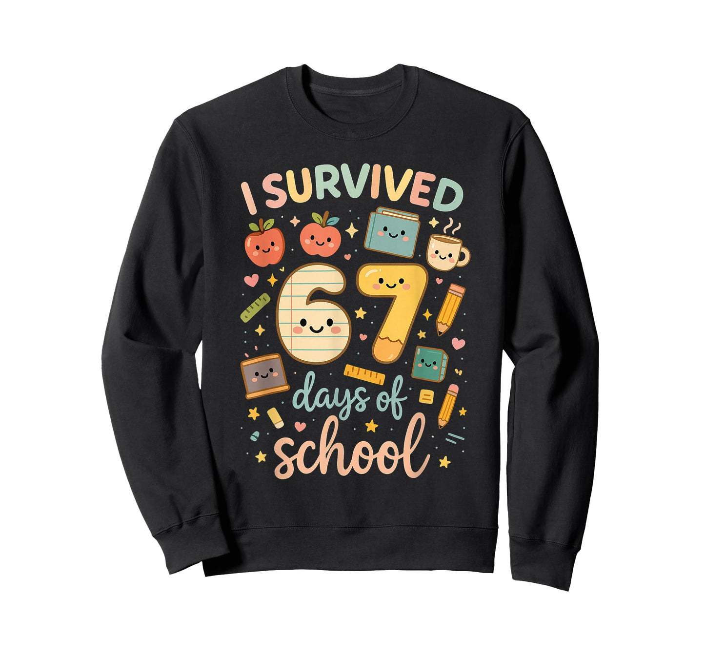 I Survived 67 Days of School | Funny Teacher & Student Meme T-Shirt