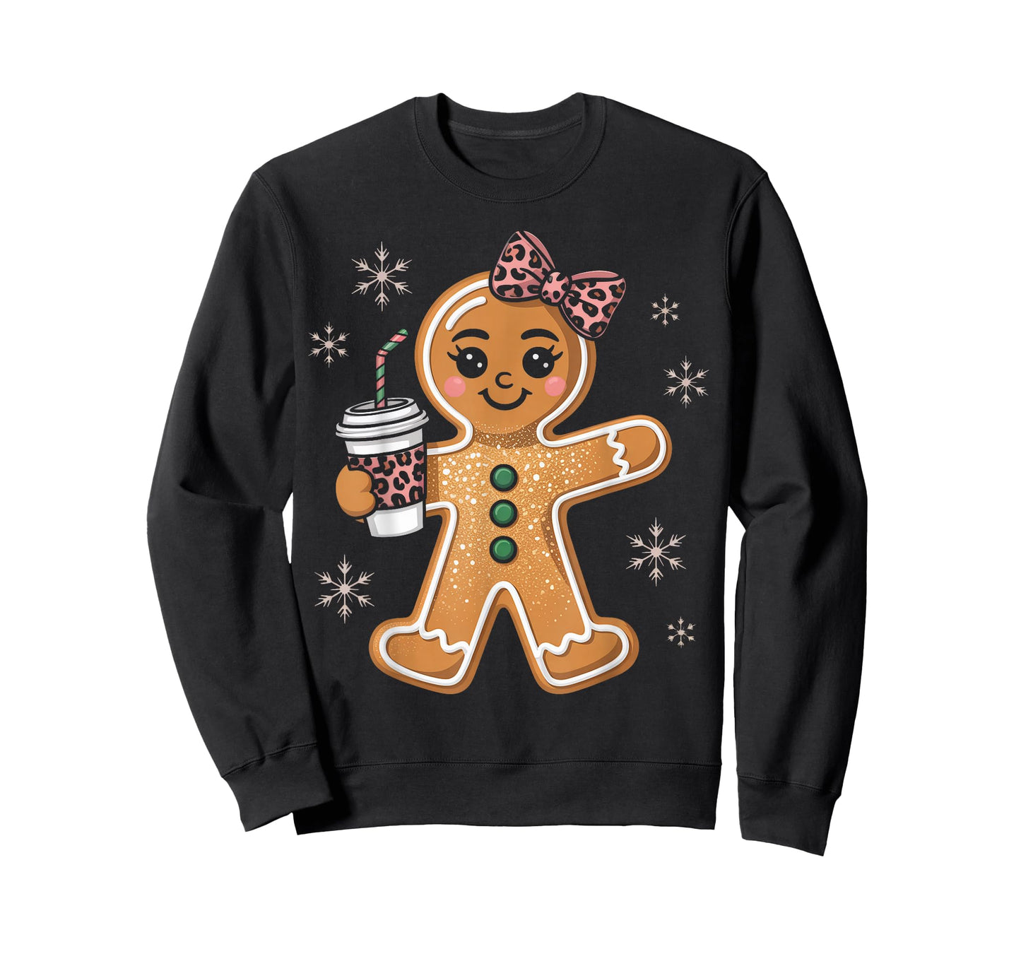 Gingerbread Coquette Leopard Christmas Bow Gifts T-Shirt