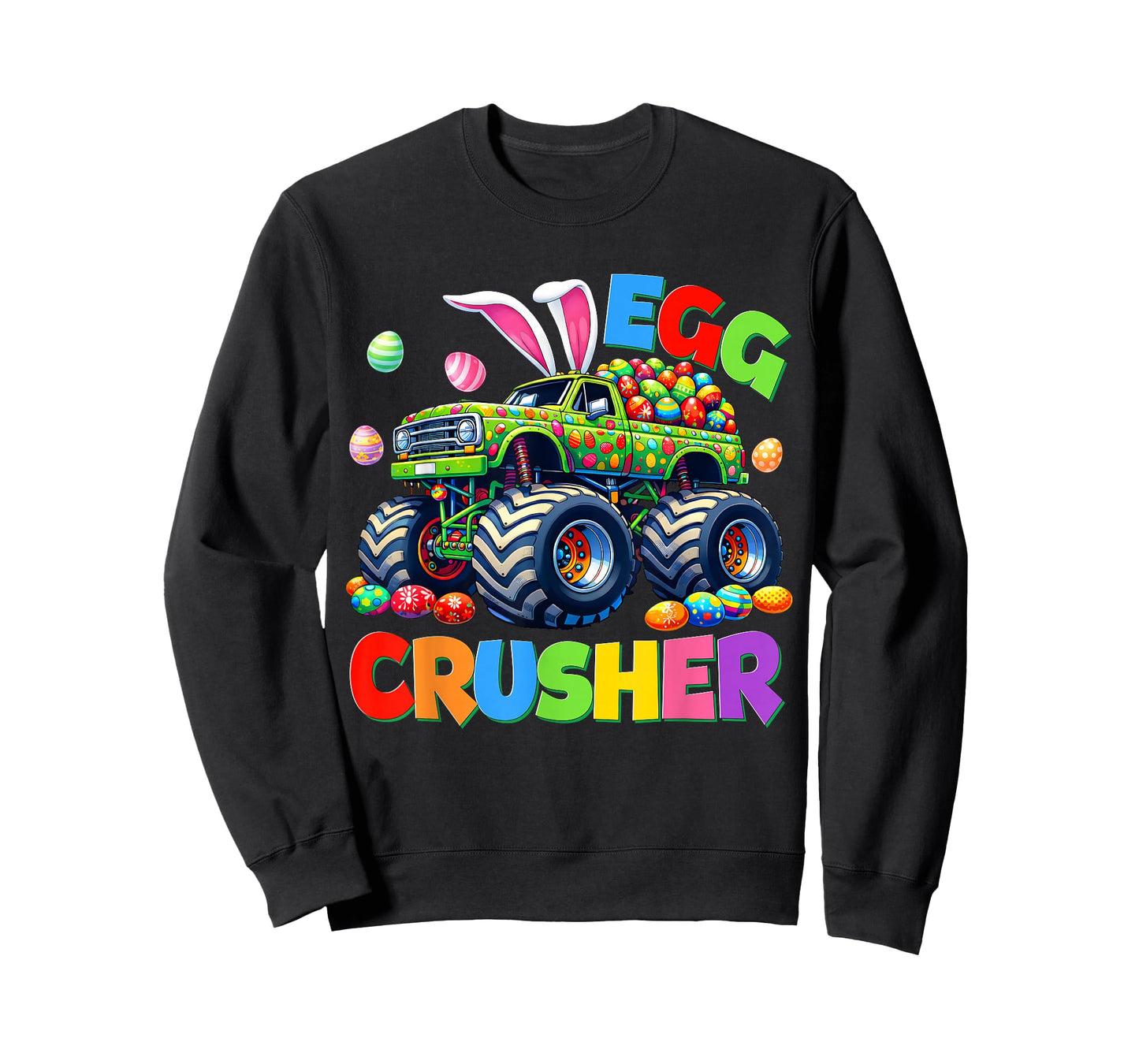 Egg Crusher Monster Truck Rabbit Easter Bunny Men Boy Kid T-Shirt
