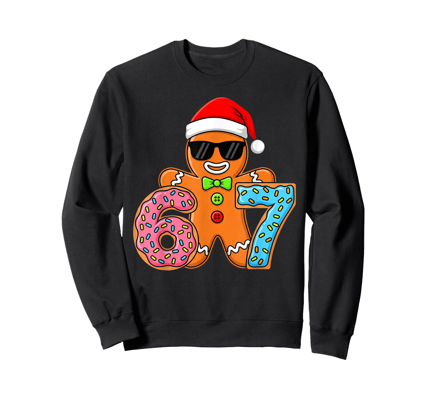 Funny Gingerbread Six Seven 67 Ice Cream Drip Christmas Boys T-Shirt