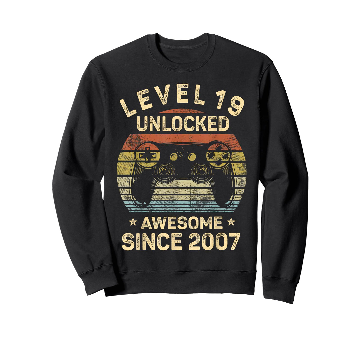 Level 19 Unlocked Awesome Since 2007 19th Birthday Gaming T-Shirt