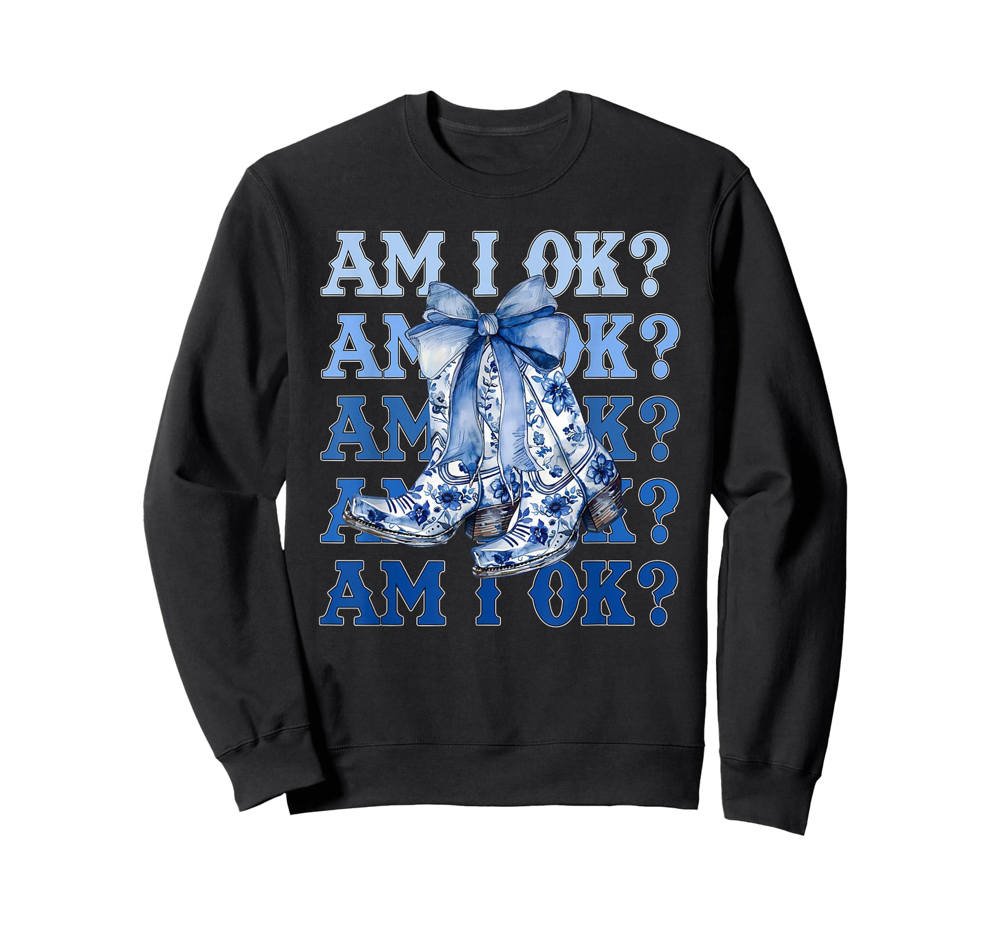 Am I Okay Boot Western Cowgirl Coquette Bow for Women Girl T-Shirt