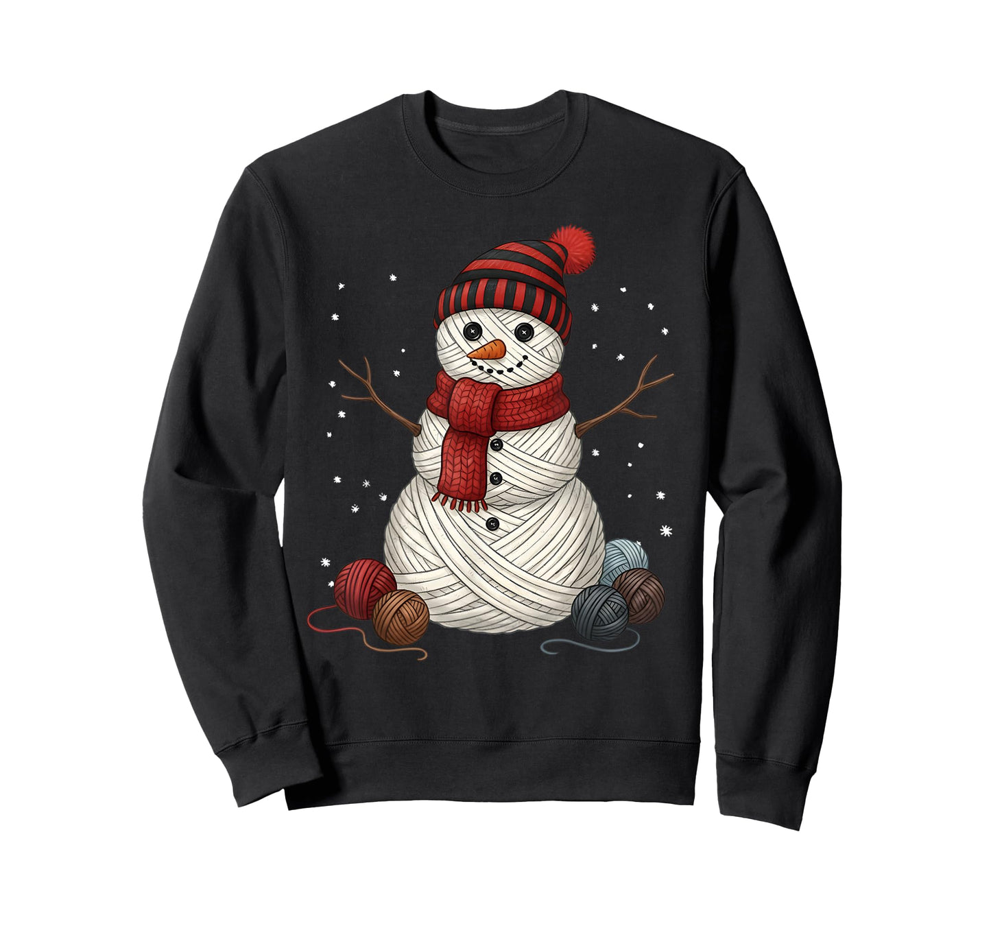 Yarn Snowman Sewing Knitting Crocheting Quilter Crochet T-Shirt