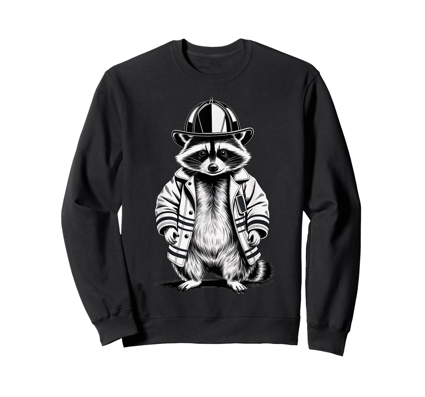 Funny Firefighter Raccoon T-Shirt