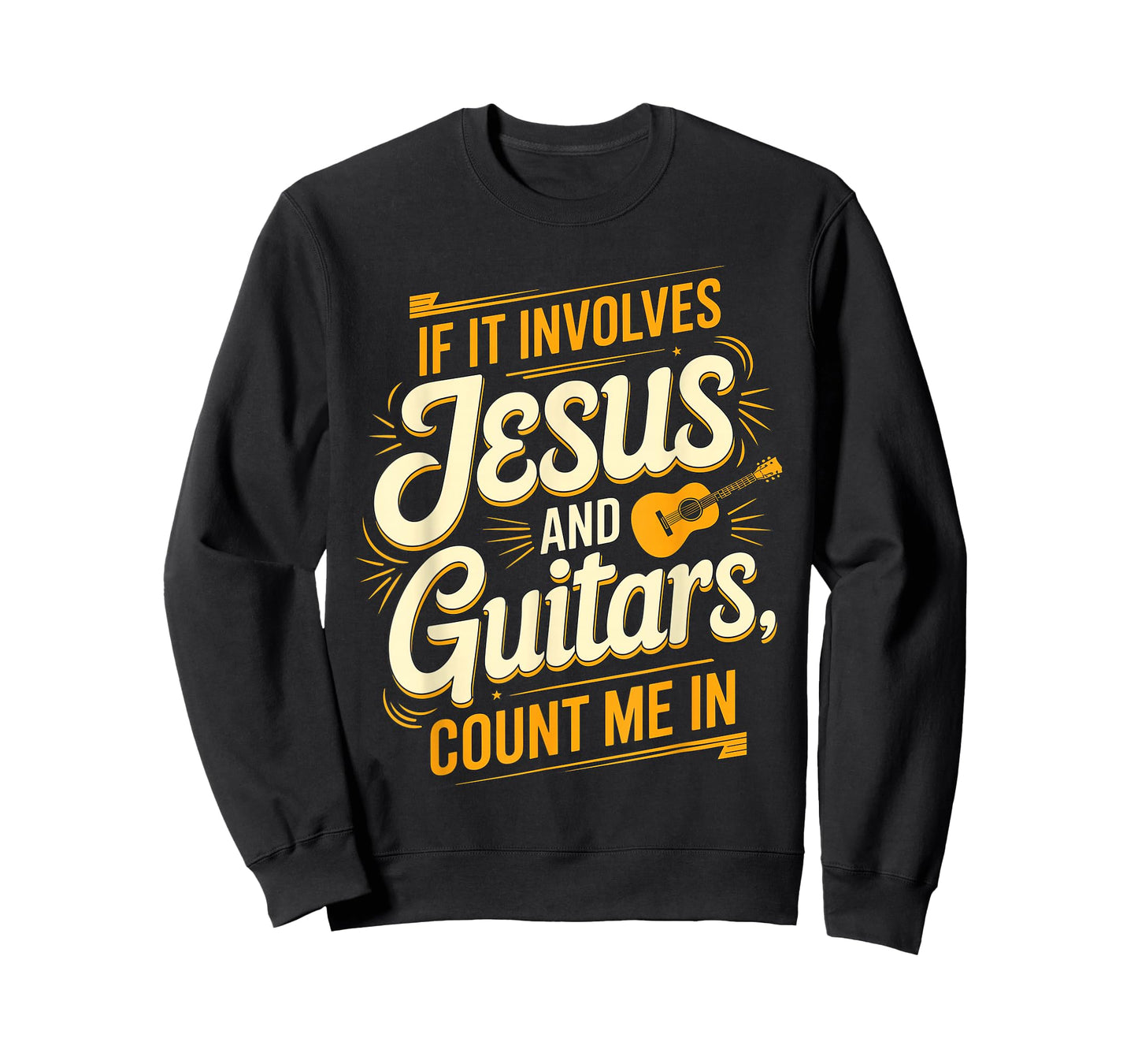 If It Involves Jesus and Guitars Count Me in Christian Musik T-Shirt